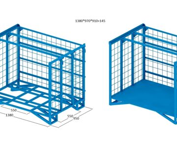 Контейнер для крупногабаритной продукции складной штабелируемым для негабаритной продукции