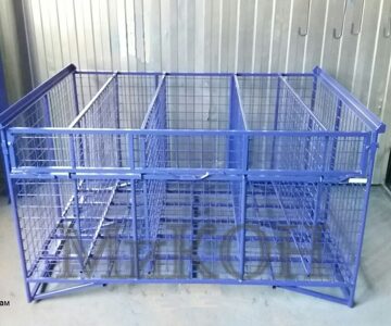 Контейнер корзина тара для склада  складной, металлический с перегородками
